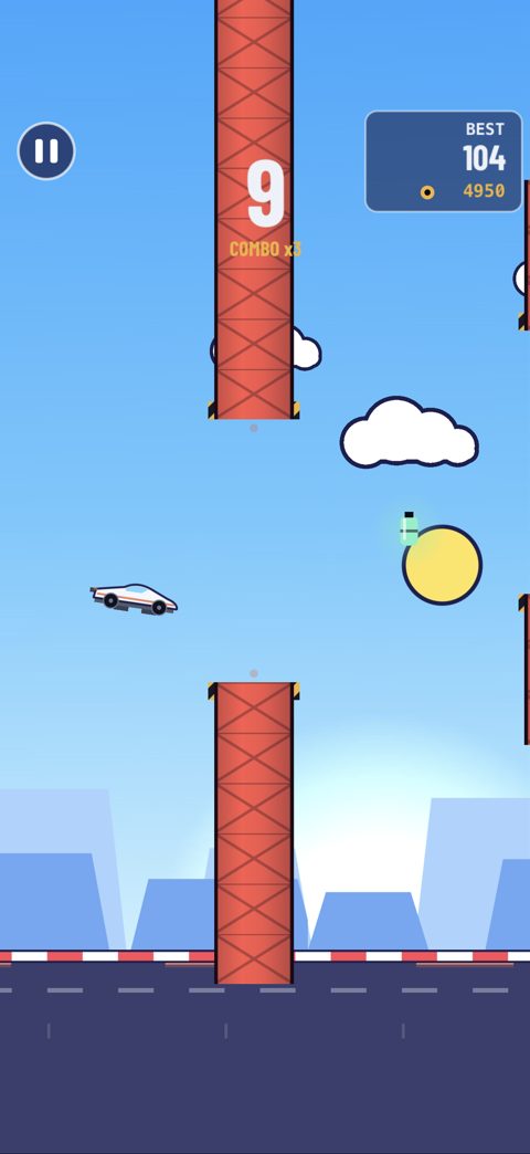 The car flying past a gas can